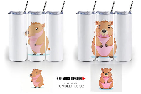 Tumbler Pink Capybara Valentine Sublimation artnoy 