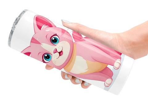 Tumbler Pink Cat Valentine Sublimation artnoy 
