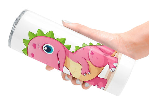 Tumbler Pink Dinosaur Valentine Sublimation artnoy 