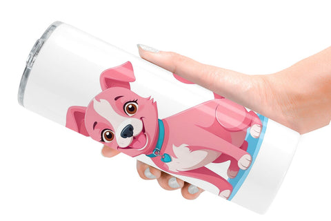 Tumbler Pink Dog Valentine Sublimation artnoy 