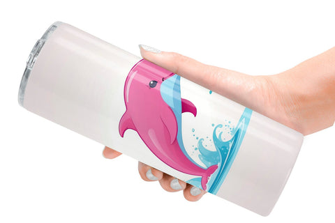 Tumbler Pink Dolphin Valentine Sublimation artnoy 