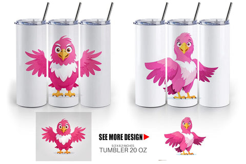 Tumbler Pink Eagle Valentine Sublimation artnoy 