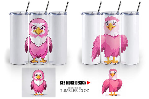 Tumbler Pink Eagle Valentine Sublimation artnoy 
