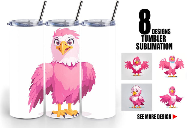Tumbler Pink Eagle Valentine Sublimation artnoy 