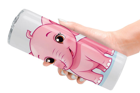 Tumbler Pink Elephant Valentine Sublimation artnoy 