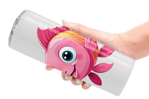Tumbler Pink Fish Valentine Sublimation artnoy 
