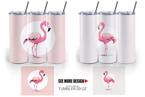 Tumbler Pink Flamingo Valentine Sublimation artnoy 