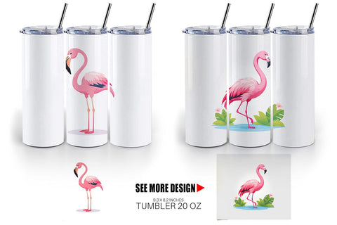 Tumbler Pink Flamingo Valentine Sublimation artnoy 