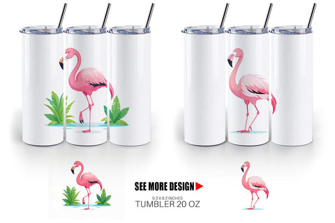 Tumbler Pink Flamingo Valentine Sublimation artnoy 
