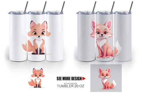 Tumbler Pink Fox Valentine Sublimation artnoy 