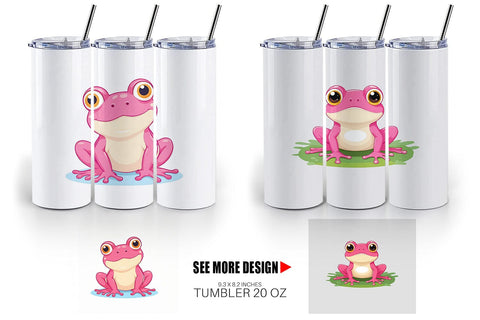 Tumbler Pink Frog Valentine Sublimation artnoy 