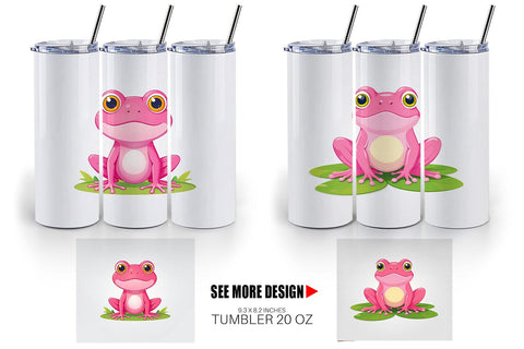 Tumbler Pink Frog Valentine Sublimation artnoy 
