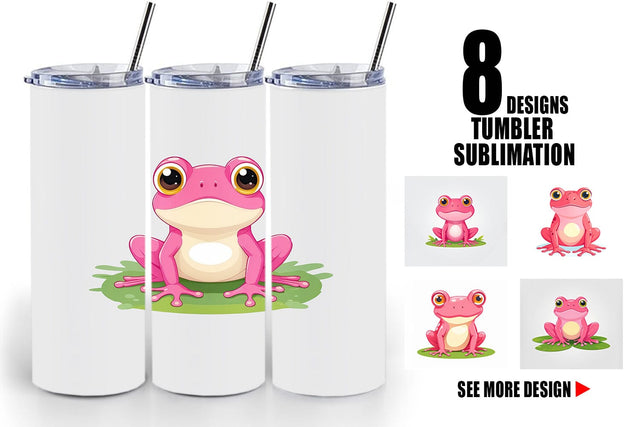 Tumbler Pink Frog Valentine Sublimation artnoy 