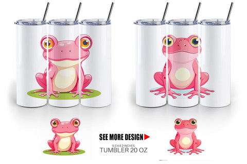 Tumbler Pink Frog Valentine Sublimation artnoy 