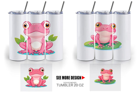 Tumbler Pink Frog Valentine Sublimation artnoy 