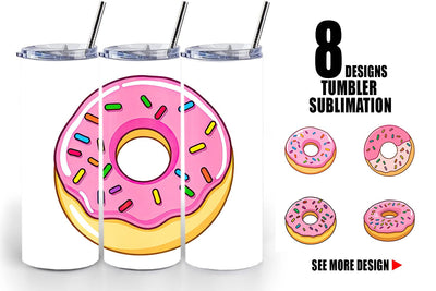 Tumbler Pink Frosted Donut Sublimation artnoy 