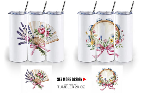 Tumbler Pink Gingham Summer Sublimation artnoy 