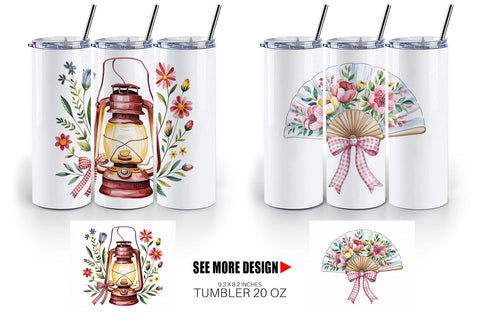 Tumbler Pink Gingham Summer Sublimation artnoy 