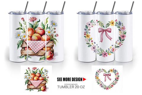 Tumbler Pink Gingham Summer Sublimation artnoy 