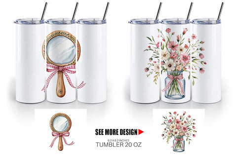 Tumbler Pink Gingham Summer Sublimation artnoy 