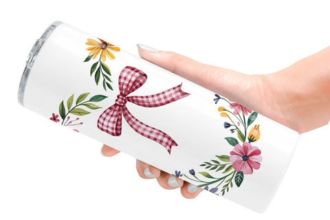 Tumbler Pink Gingham Summer Sublimation artnoy 