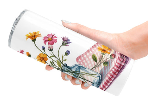 Tumbler Pink Gingham Summer Sublimation artnoy 