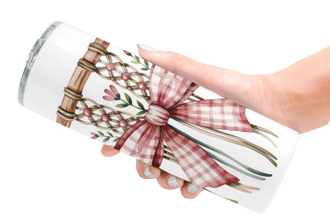 Tumbler Pink Gingham Summer Sublimation artnoy 