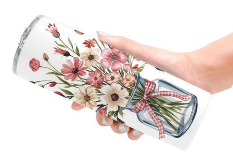 Tumbler Pink Gingham Summer Sublimation artnoy 