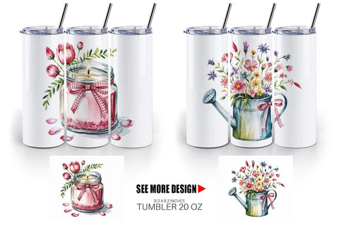 Tumbler Pink Gingham Summer Sublimation artnoy 