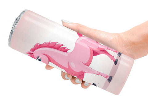 Tumbler Pink Horse Valentine Sublimation artnoy 