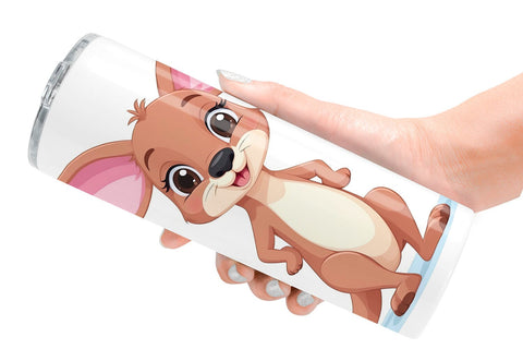 Tumbler Pink Kangaroo Valentine Sublimation artnoy 