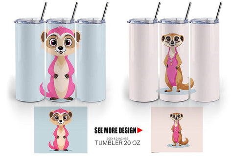 Tumbler Pink Meerkat Valentine Sublimation artnoy 