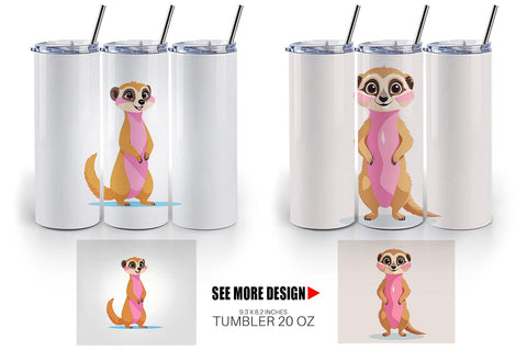 Tumbler Pink Meerkat Valentine Sublimation artnoy 