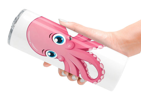 Tumbler Pink Octopus Valentine Sublimation artnoy 