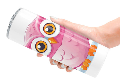 Tumbler Pink Owl Valentine Sublimation artnoy 