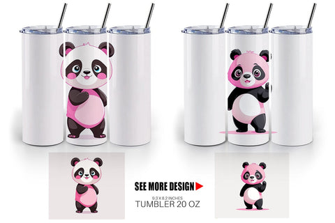 Tumbler Pink Panda Valentine Sublimation artnoy 