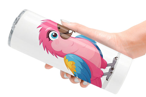 Tumbler Pink Parrot Valentine Sublimation artnoy 
