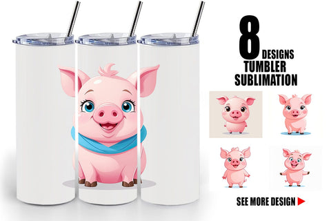 Tumbler Pink Pig Valentine Sublimation artnoy 