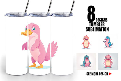 Tumbler Pink Platypus Valentine Sublimation artnoy 