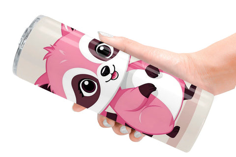 Tumbler Pink Raccoon Valentine Sublimation artnoy 