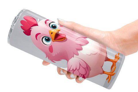 Tumbler Pink Rooster Valentine Sublimation artnoy 