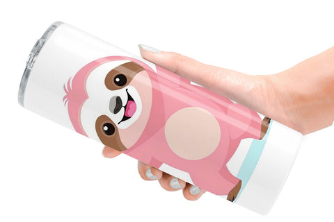 Tumbler Pink Sloth Valentine Sublimation artnoy 