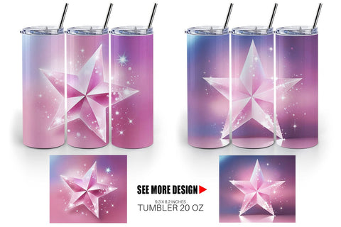 Tumbler Pink Stars Sublimation artnoy 