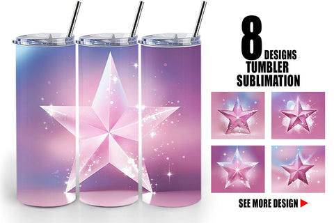 Tumbler Pink Stars Sublimation artnoy 