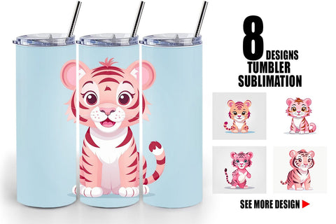Tumbler Pink Tiger Valentine Sublimation artnoy 