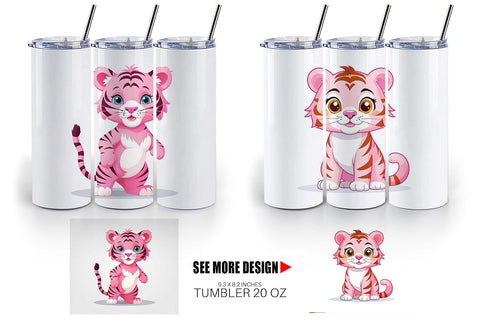 Tumbler Pink Tiger Valentine Sublimation artnoy 