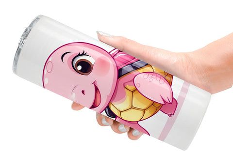 Tumbler Pink Turtle Valentine Sublimation artnoy 