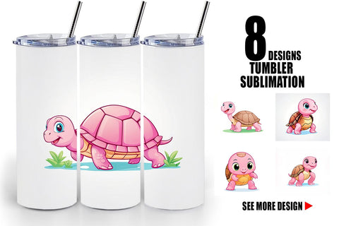 Tumbler Pink Turtle Valentine Sublimation artnoy 