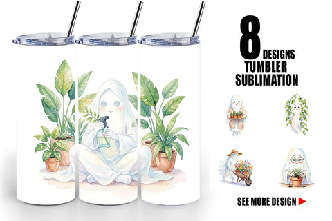Tumbler Plant Mom Ghost Sublimation artnoy 