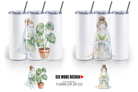 Tumbler Plant Mom Ghost Sublimation artnoy 